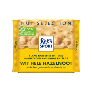 Chocolate Blanco Premium Ritter Sport con Avellanas Enteras