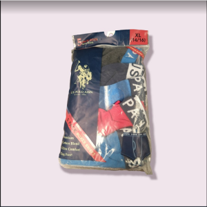 Paquete de 5 boxers de pierna corta para niño talla XL marca U.S. Polo Assn