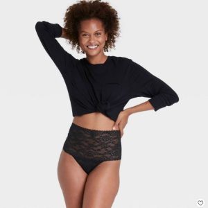 Calzón de encaje de tiro alto para dama talla L marca Auden