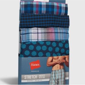 Calzones bóxer de tejido elástico para hombre, paquete de 4 talla XL marca Hanes