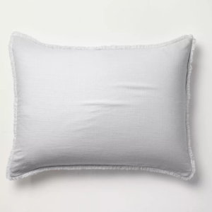 Funda para almohada tamaño estandar nordica de lino pesado, gris claro – Casaluna