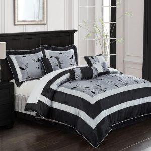 Juego de edredon de 7 piezas Tamaño Full, Gris – Nanshing