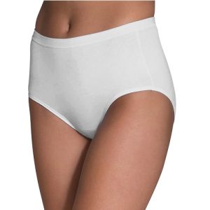 5 panties de color blanco tipo briefs talla 9/2X marca Fruit of the Loom