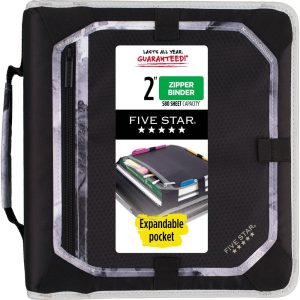 Carpeta con Cremallera Cosida de 2″ con Panel de Expansión – Five Star