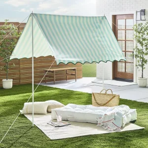 Tienda para sol con diseño de rayas brillantes Azul Claro – Hearth & Hand