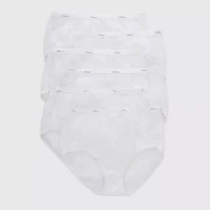 Paquete de 6 Panties Para Dama de Color Blanco Talla 8 marca Hanes