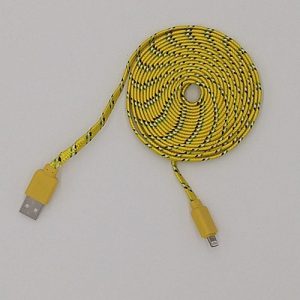 Cable lightning de 3 metros reforzado de tela color amarillo