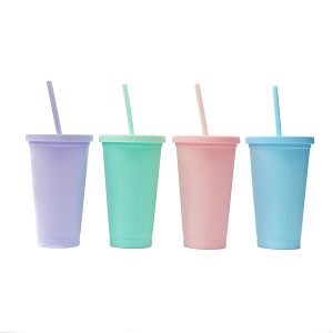 Vaso Eco Con Sorbete Liso 
 Pastel