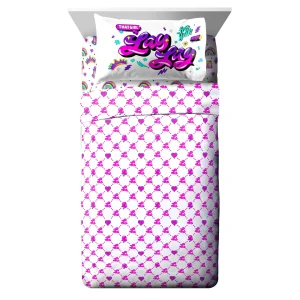 Juego de cama de 3 piezas tamaño Twin con diseño de Lay Lay -Jay Franco