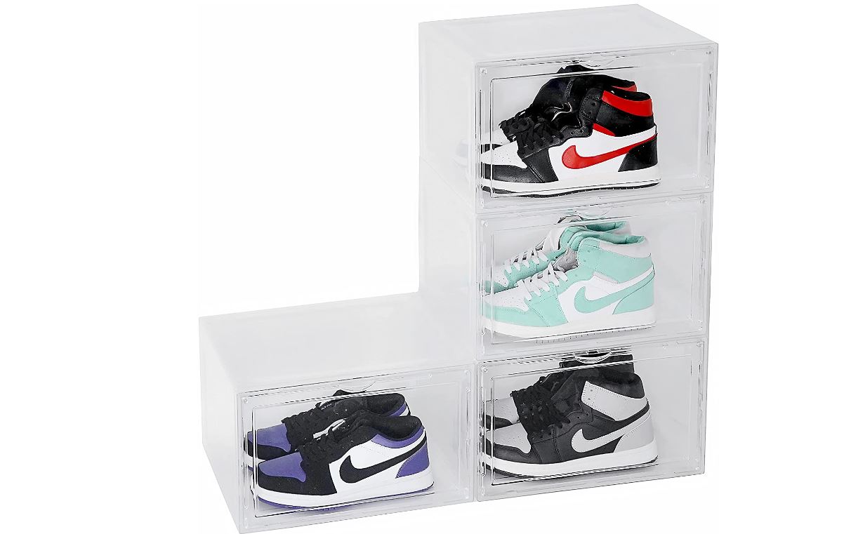 Organizador de zapatos apilables de 4pzas.  transparente Marca BYFU