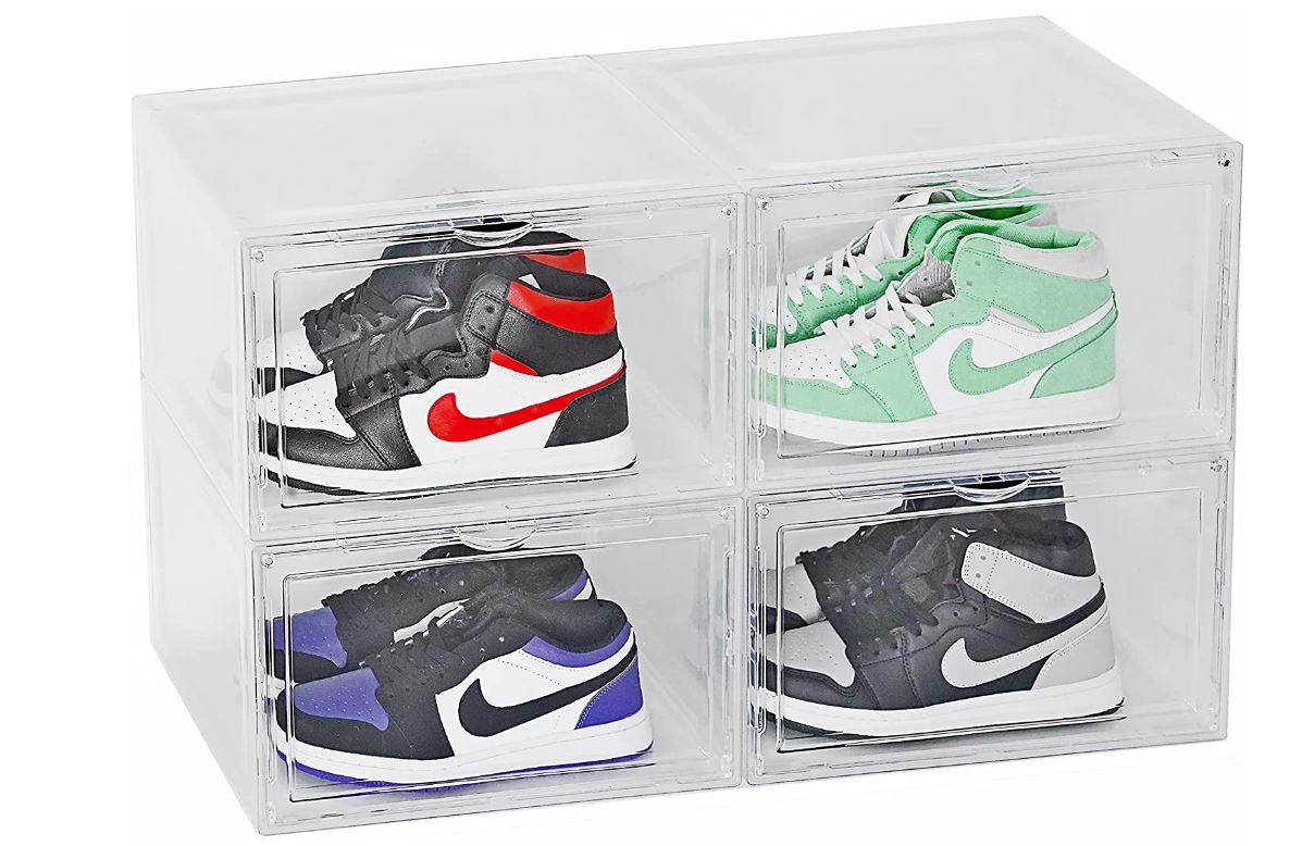 Organizador de zapatos apilables de 4pzas.  transparente Marca BYFU - Imagen 3