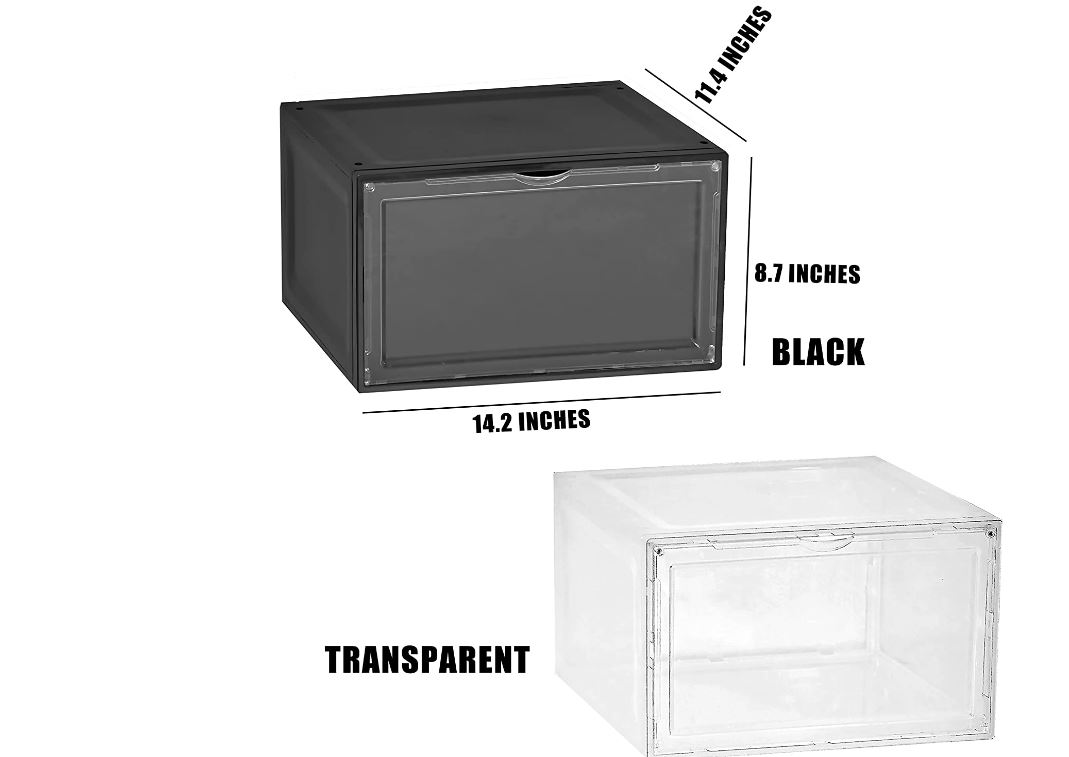 Organizador de zapatos apilables de 4pzas.  transparente Marca BYFU - Imagen 4