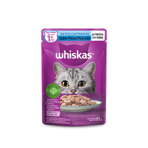 Alimento Húmedo Whiskas Esterilizado de Pescado en Salsa para Gato Adulto