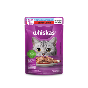 Alimento Húmedo Whiskas Esterilizado de Carne en Salsa para Gato Adulto
