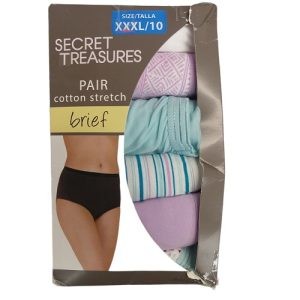 Paquete de 6 panties para dama tipo brief talla XXXL/10 marca Fruit of the Loom