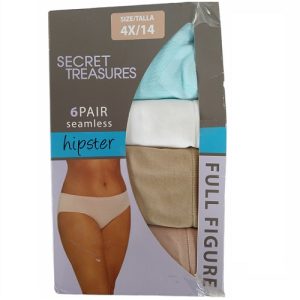 4 panties para dama tipo hipster talla 4X/14 marca Secret Treasures