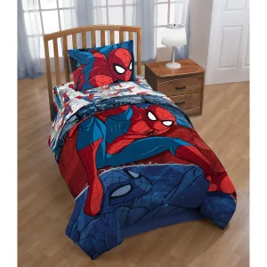 Edredon reversible tamaño individual con diseño de spiderman