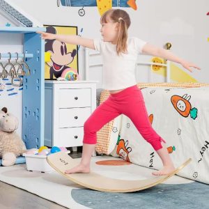 Tabla balance y multiusos, madera de 35″ para niños y adultos -Costway