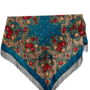 PAÑUELO FLECOS AZUL PETRÓLEO