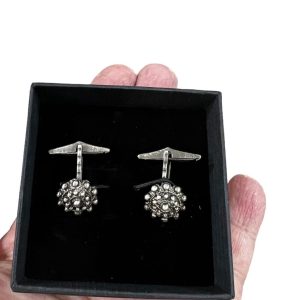 GEMELOS FILIGRANA EN ALPACA CON BAÑO EN PLATA