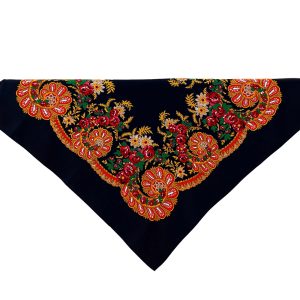 Pañuelo Portugués Vienense en Viscosa Color NEGRO-AZULMARINO