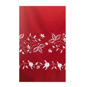 Paño  rojo bordado en blanco para refajo. Ref. 9