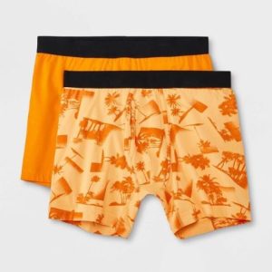 Paquete de 2 boxers naranjas para hombre, talla XS – Marca Original Use