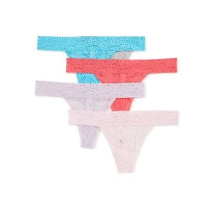 Paquete de 4 calzones corte thong para dama talla S marca Secret Treasures