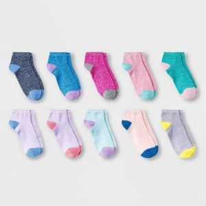 Paquete de 10 pares de calcetines para niña, talla 3-10 adolescente – Marca Cat & Jack