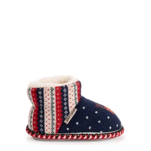 Zapatilla tipo botín talla 11/12 para niños con diseño navideño -MUK LUKS