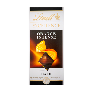 Lindt Excellence Tableta Chocolate Amargo con Trozitos de Naranja y Almendra