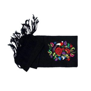 FAJA DE ALGODÓN BORDADA CON PAVO
