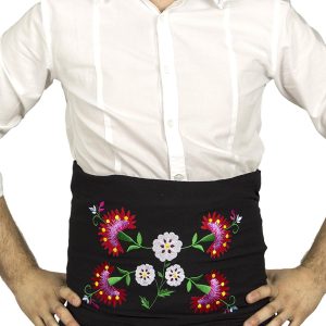 FAJA DE ALGODÓN CON CLAVELES BORDADOS