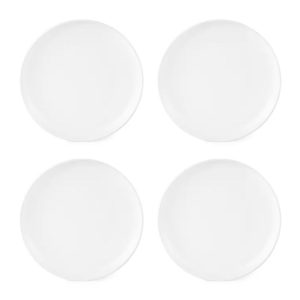 Juego de 4 platos llanos de gres, color blanco – Loom + Forge