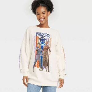 Sudadera de gran tamaño para mujer de Wakanda Forever Black Panther, Talla S