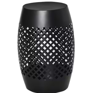 Mesa auxiliar redonda de acero color negro – Outsunny