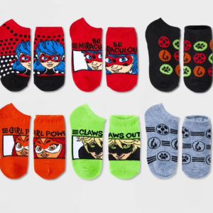 Paquete de 6 pares de calcetines para niña talla 3-10 de LadyBug