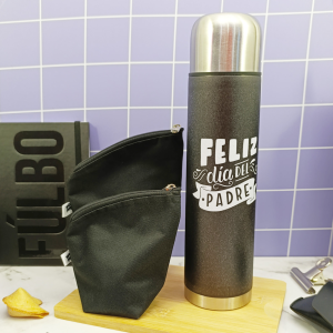 Termo Acero Vinilo + Yerbera y Azucarera Negro – Papá