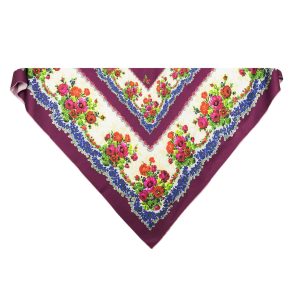 PAÑUELO FLORES NATURALES BURDEOS