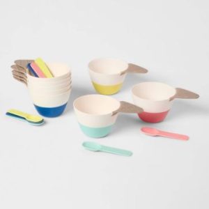 Juego de 8 tazones para helado con cucharas – Marca Sun Squad