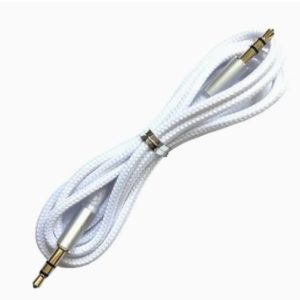 Cable auxiliar de 2 metros con cable de tela color Blanco