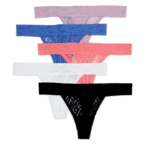 Paquete de 5 calzones de corte pequeño de encaje talla L/7 marca Secret treasures